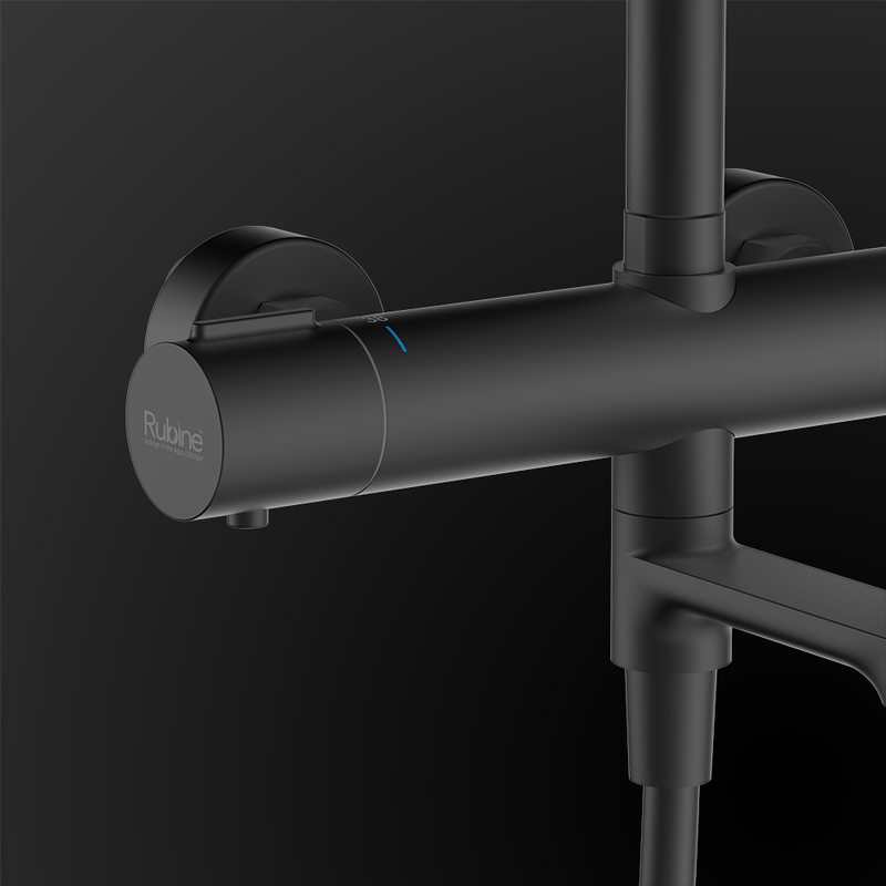 Rubine RSC-THERMO-R31-BK Rainshower Column With Mixer Matte Black