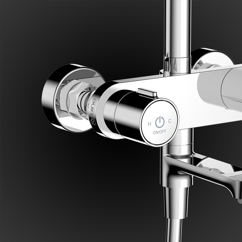 Rubine RSC-PUSHSTOP-R61-CH Rainshower Column Mixer Chrome