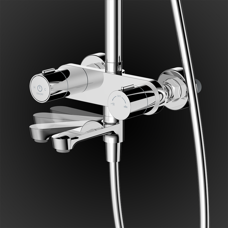 Rubine RSC-PUSHSTOP-R61-CH Rainshower Column Mixer Chrome