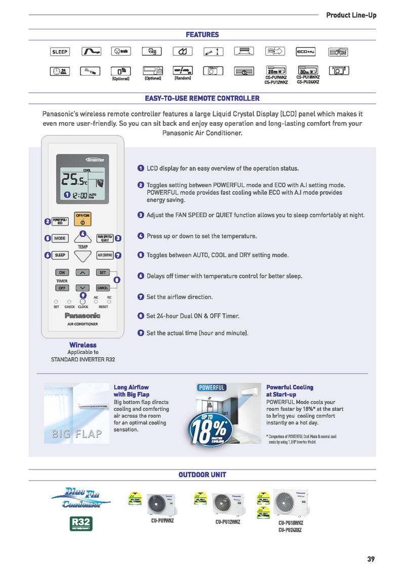 Panasonic System 1 Air Conditioner 5 Ticks 12000 BTU