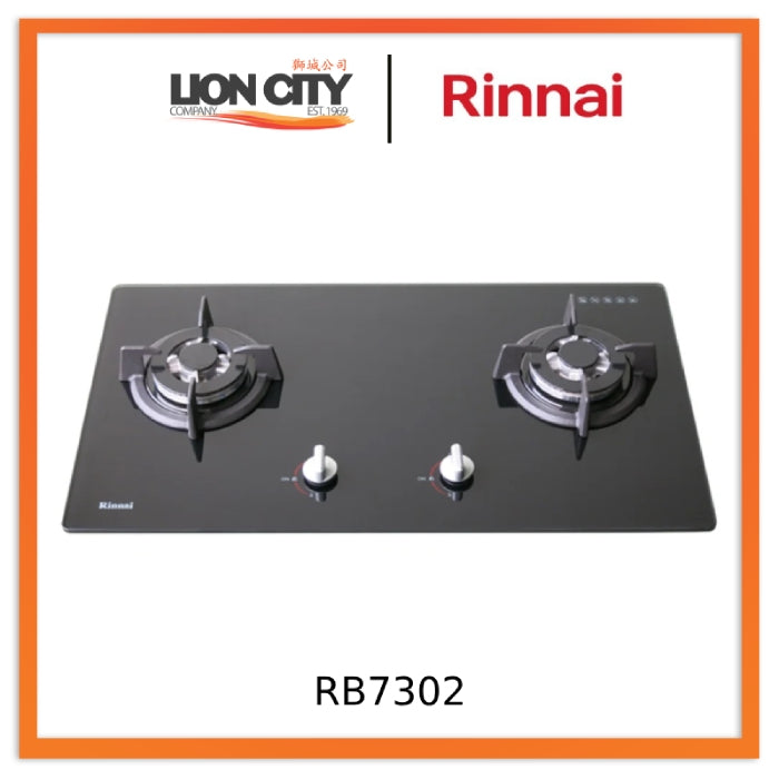 Rinnai RB7302 2 BURNER Glass Hob