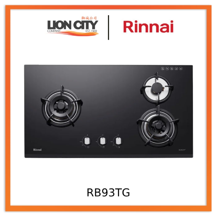 Rinnai RB93TG 3 Burner Built in Glass Gas Hob