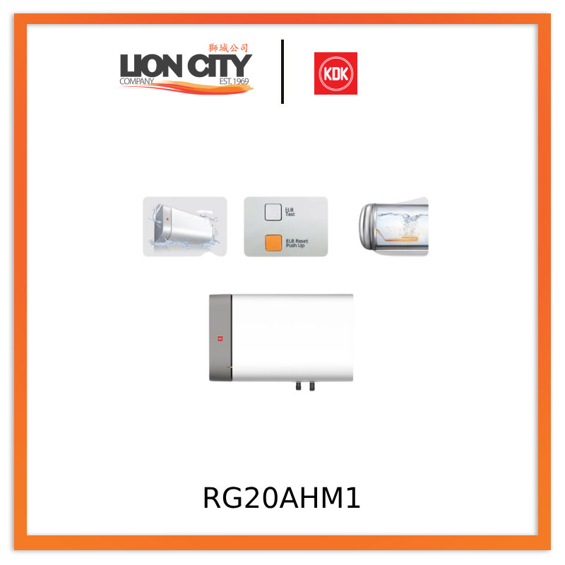 KDK RG20AHM1 Storage Water Heater with Long Lasting Durability Tank (20L)