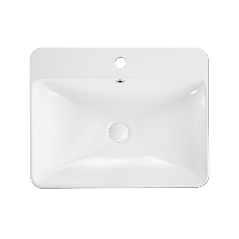 Rubine RIFF 59M 59cm Semi-Recessed Ceramic Basin Gloss White
