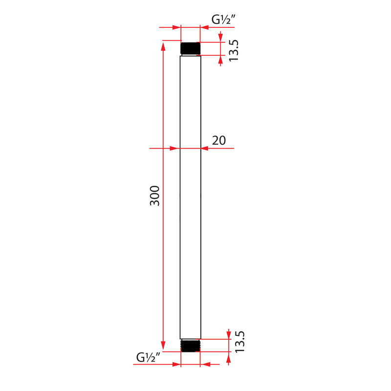 Rubine RSA-VAS-300 Vertical Shower Arm