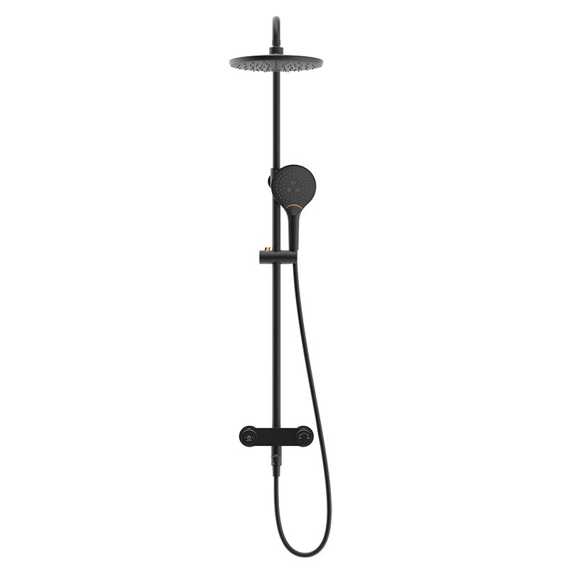 Rubine RSC-PUSHSTOP-R61-BK Rainshower Column with Mixer Matte Black