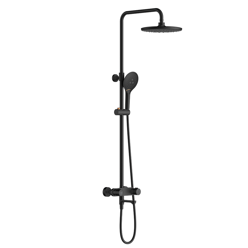 Rubine RSC-PUSHSTOP-R61-BK Rainshower Column with Mixer Matte Black