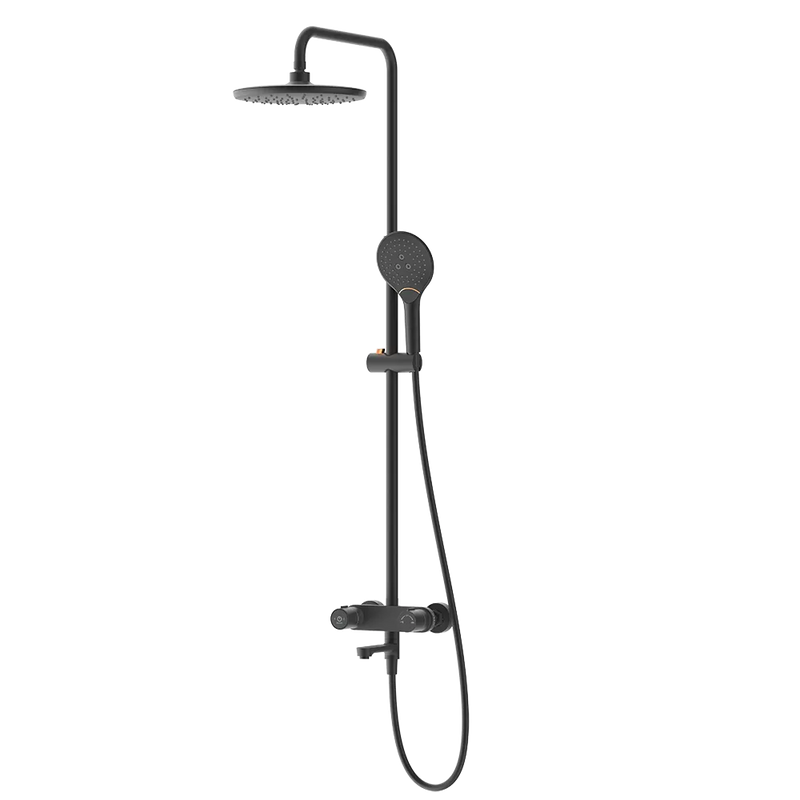 Rubine RSC-PUSHSTOP-R61-BK Rainshower Column with Mixer Matte Black