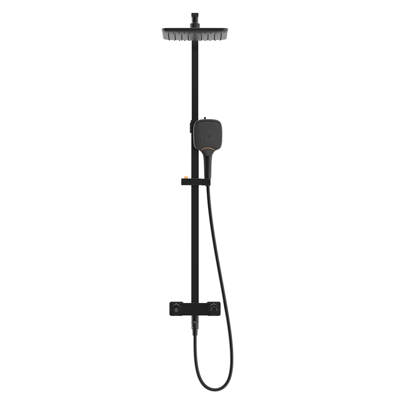 Rubine RSC-PUSHSTOP-S81-BK Rainshower Column Matte Black