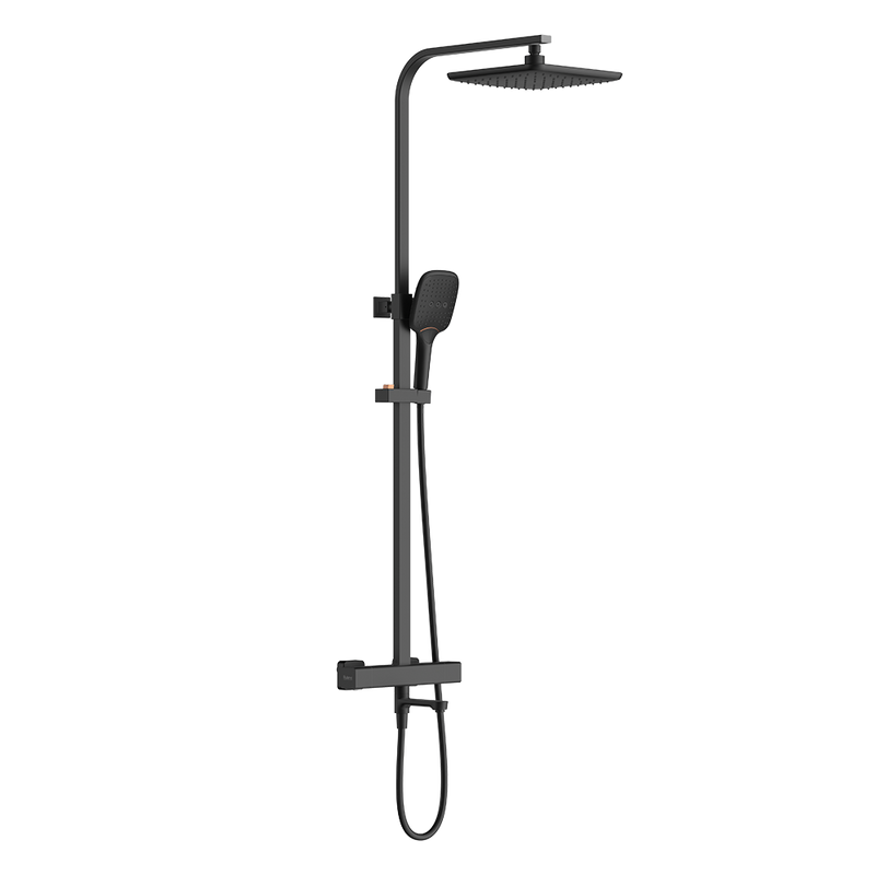 Rubine RSC-THERMO-S41-BK Rainshower Column Mixer Matte Black