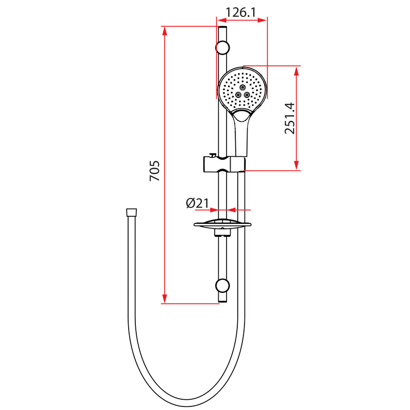Rubine OBI RSH-OBI-516-BK Handshower Set