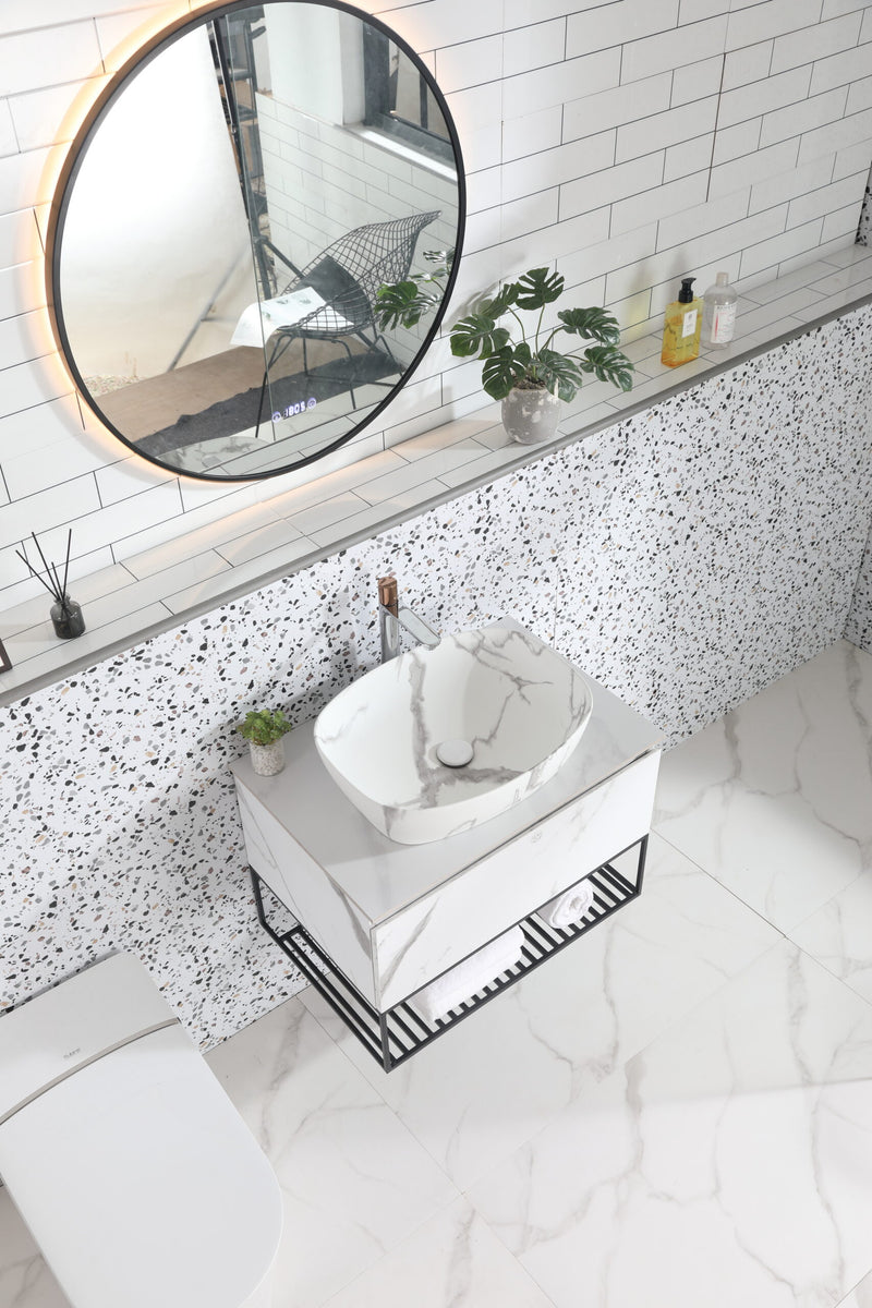 Rubine QTRO 50-VW Ceramic Basin Stone Design