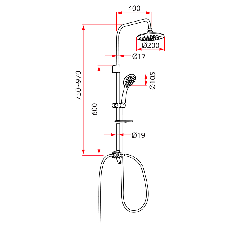 Rubine RWH-3388WHP Electric Instant Water Heater