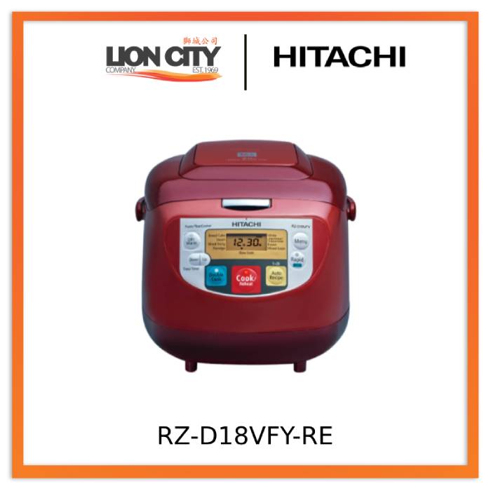 Hitachi RZ-D18VFY-BK/RE Microcomputer 1.8 Litre Electric Rice Cooker