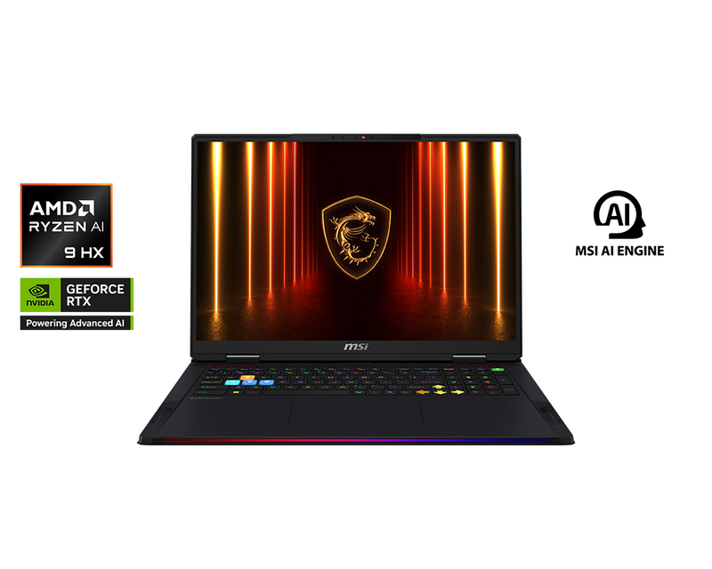 MSI Raider A18 HX A9WJG-200SG 18" UHD+ 120Hz Gaming Laptop AMD Ryzen 9 9955HX3D RTX 5090 32GB 2TB
