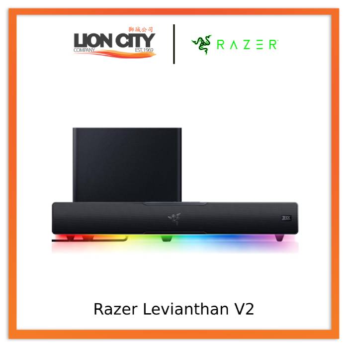 Razer Leviathan V2: Multi-Driver PC Gaming Soundbar with Subwoofer