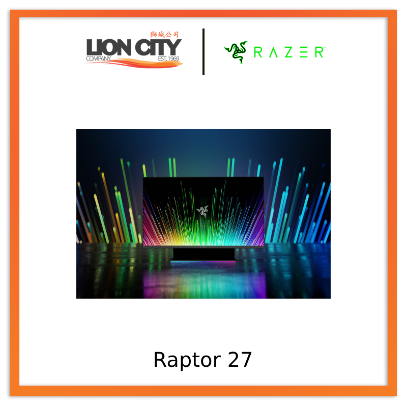 Razer Raptor 27 - 1440P, 27" QHD (2560 x 1440px), 165 Hz Gaming Monitor (IPS Flat Matte display)