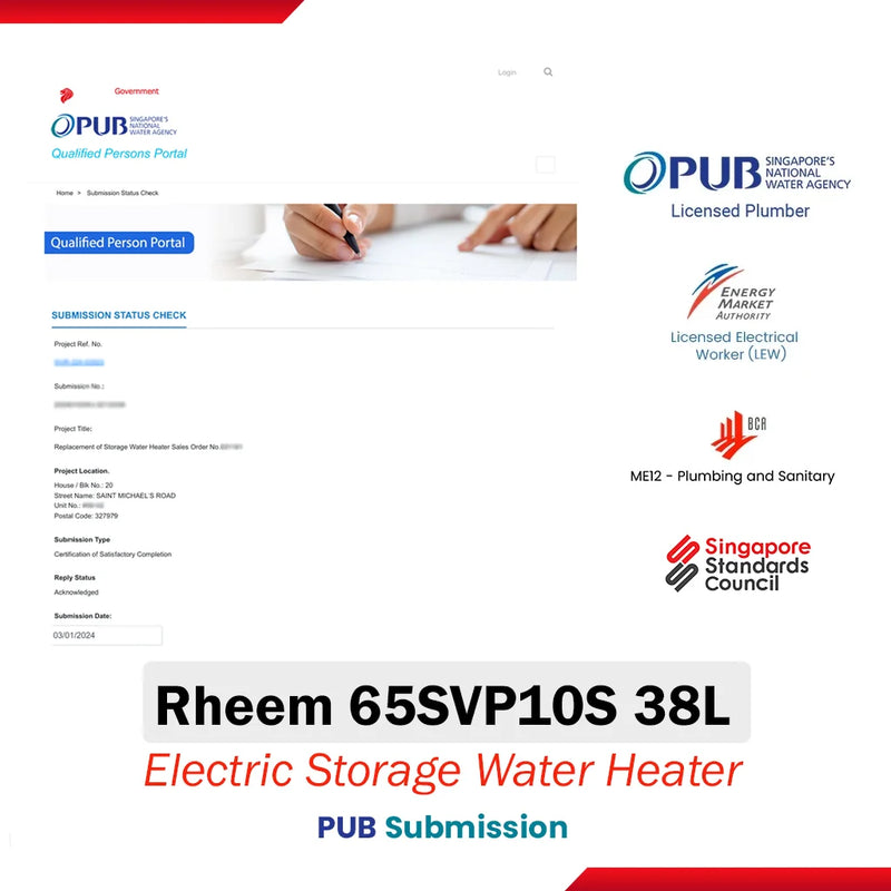 Rheem 38L Electric Storage Water Heater 65SVP10S