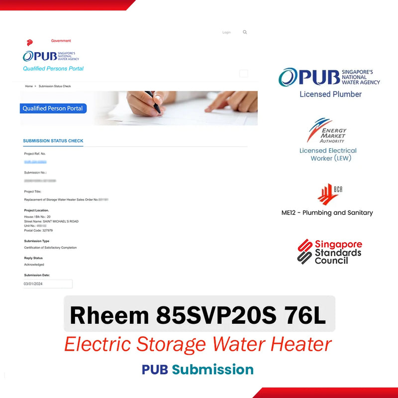 Rheem 76L Electric Storage Water Heater 85SVP20S
