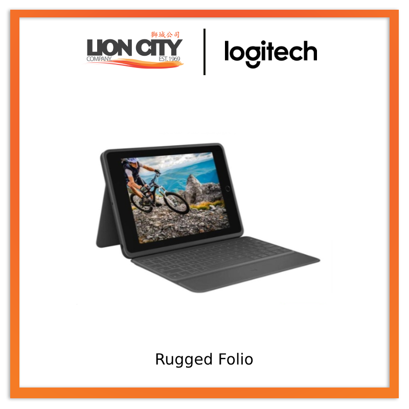 Logitech Rugged Folio For iPad 10.2" 7th, 8th & 9th Gen Protective Case with Integrated Keyboard, Slim Design