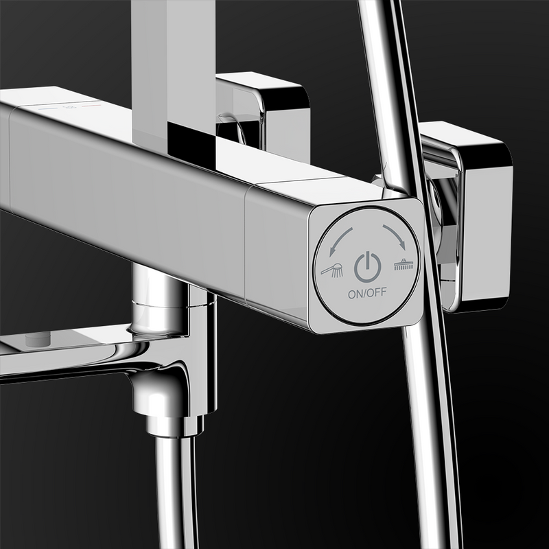 Rubine RSC-THERMO-S41-CH Rainshower Column Mixer Chrome