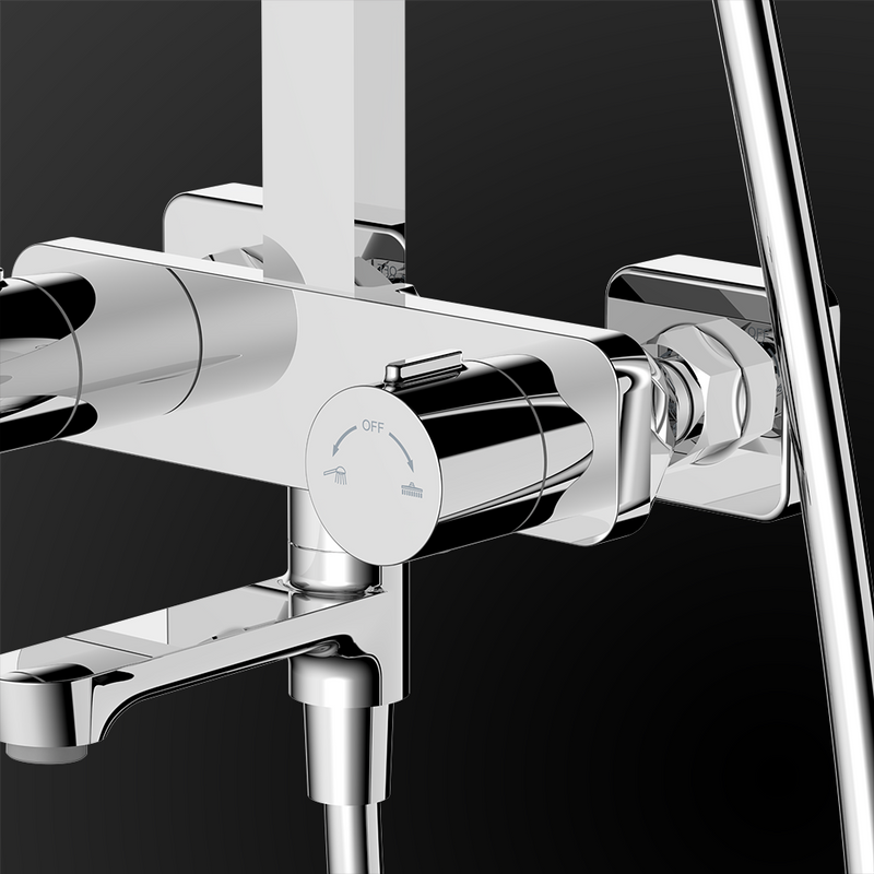 Rubine RSC-PUSHSTOP-S81-CH Rainshower Column Mixer Chrome
