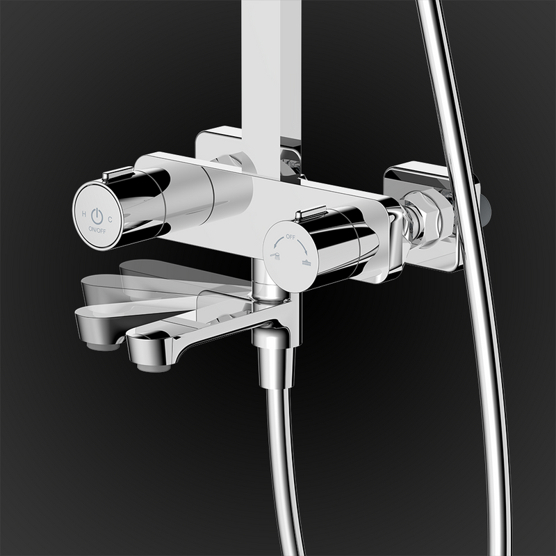 Rubine RSC-PUSHSTOP-S81-CH Rainshower Column Mixer Chrome