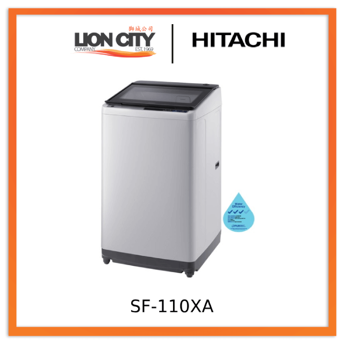 Hitachi SF-110XA 11kg Top Load with Glass Top Washing Machine
