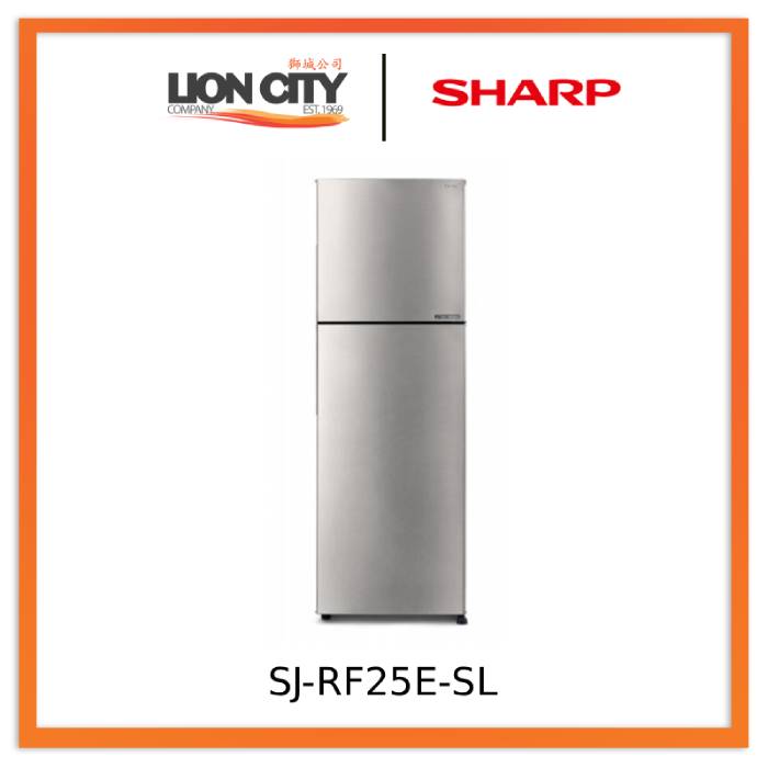 Sharp SJ-RF25E-SL 253L 2 Door Refrigerator