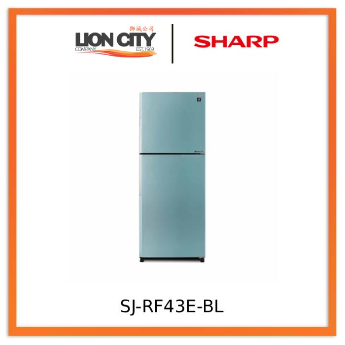 Sharp SJ-RF43E-DS/SL/PK/BL/WH 427L 2 Door Refrigerator