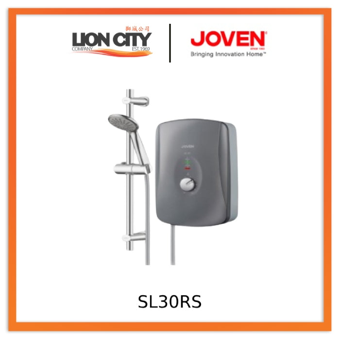 Joven SL30RS Silver/Grey Instant Water Heater with Rain Shower Set