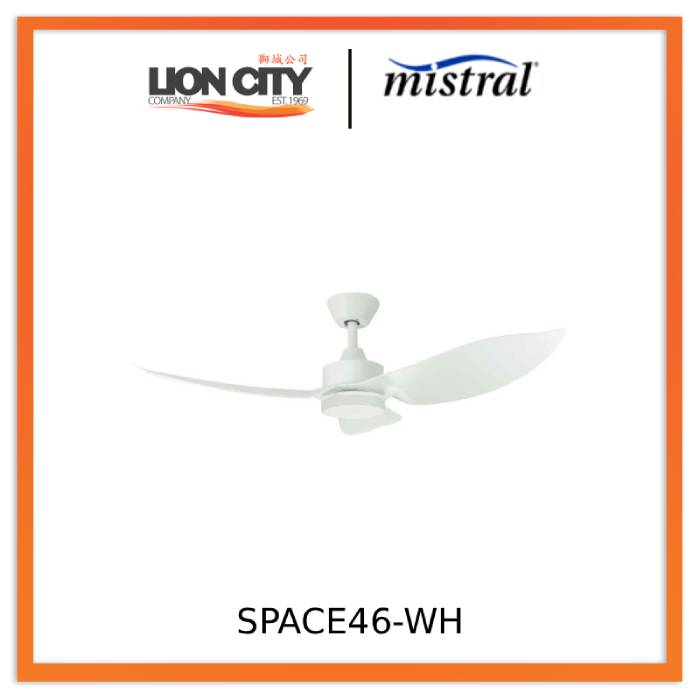 Mistral SPACE-WH D'Fan Ceiling Fan - 46", 45W White