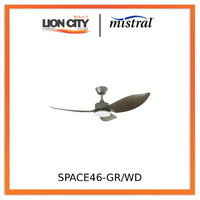 D'FAN SPACE46-GR/WD 46IN CEILING FAN WITH LIGHT (GREY/WOOD) (INSTALLATION CHARGES APPLIES) - Lion City Company