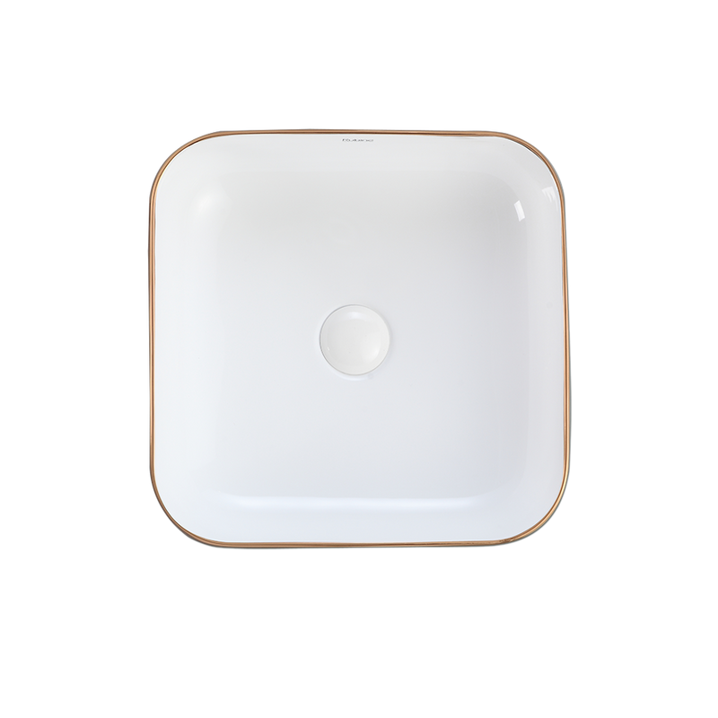 Rubine SQ 40-BW Ceramic Basin Matte Black/White