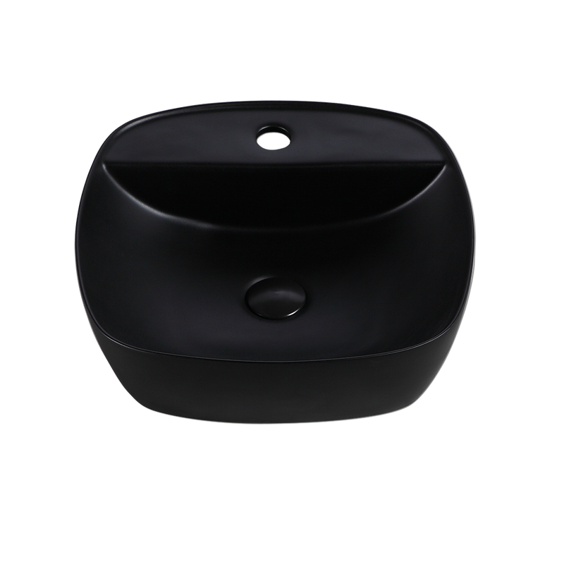 Rubine SQ 42M-BK 42cm Countertop Ceramic Basin Matte Black