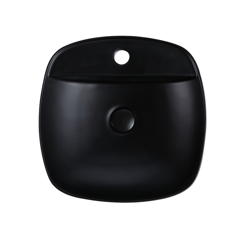 Rubine SQ 42M-BK 42cm Countertop Ceramic Basin Matte Black