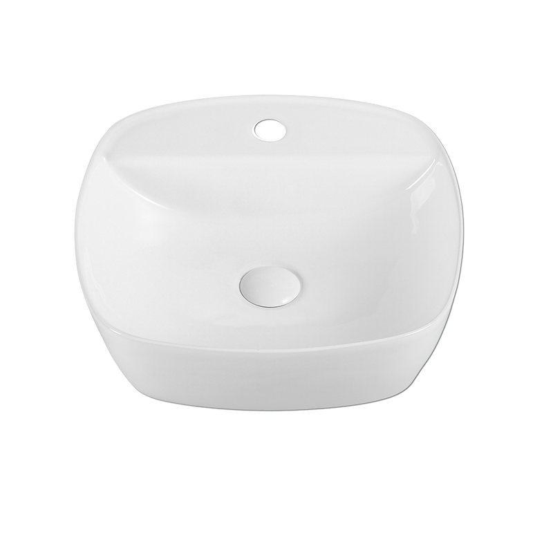 Rubine SQ 42M 42cm Countertop Ceramic Basin Gloss White