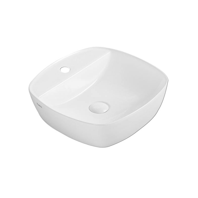 Rubine SQ 42M 42cm Countertop Ceramic Basin Gloss White