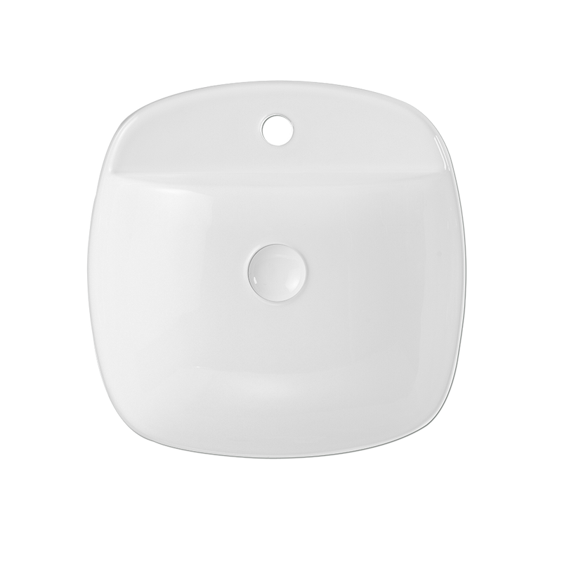 Rubine SQ 42M 42cm Countertop Ceramic Basin Gloss White
