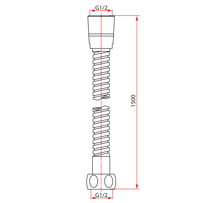 Rubine RSA-SHS-150SS Shower Hose Stainless Steel