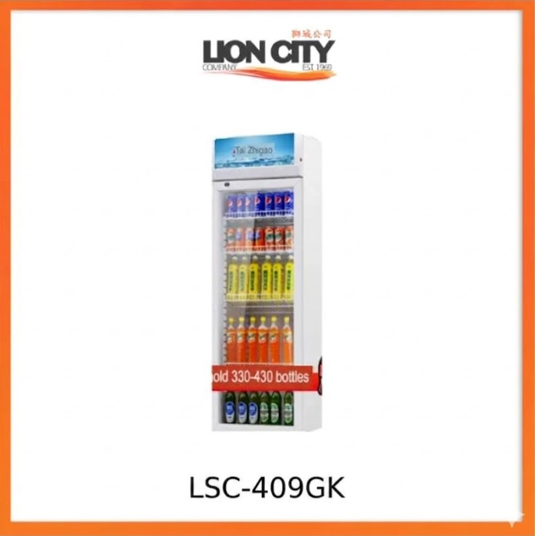 Chigo LSC-409GK Beverage Chiller Showcase 400 Litres (330-430 Bottles) - Lion City Company