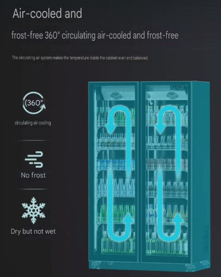 Xianke Upright Chiller Showcase 2 Doors Large