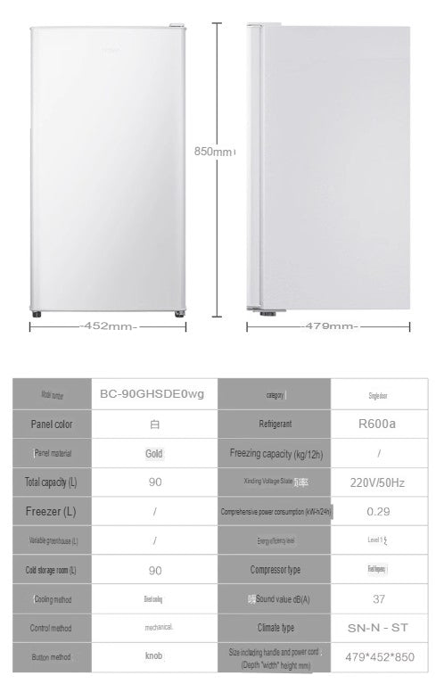 Haier 90litres Bar Fridge BC-90GHSDE0W9 1 year warranty 3pin plug