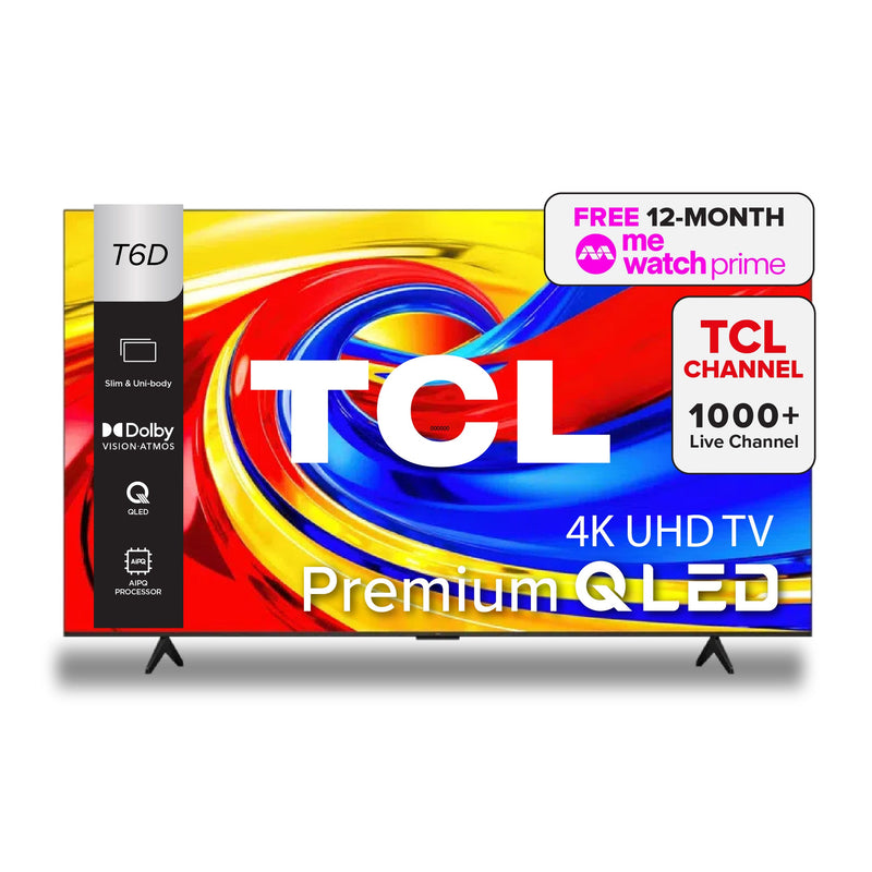 TCL T6D Premium QLED TV Google Dolby Vision 50in