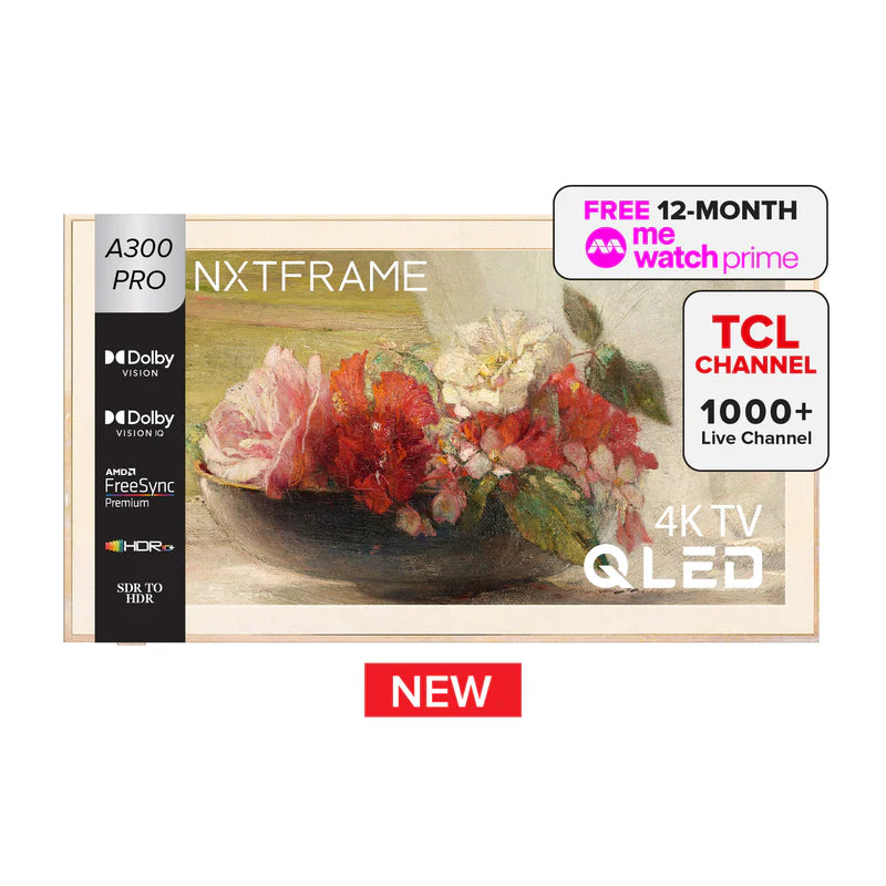 TCL A300 Pro 55"/75" B&O Sound System Nxtframe TV Canvas TV Frame TV 4K QLED TV