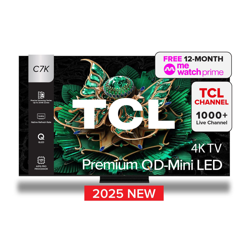 TCL C7K 4K QD Mini-LED TV Precise Dimming 55–115 Inch