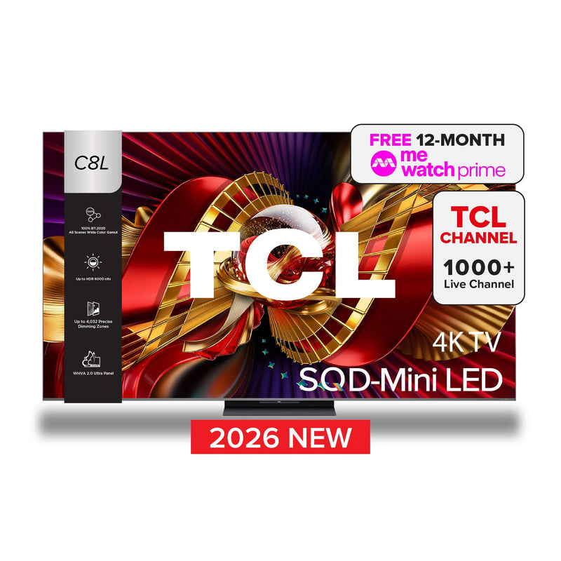 TCL C8L Premium SQD-MiniLED 4K TV Super QLED HDR 6000nits