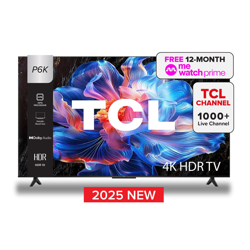 TCL P6K 4K Smart TV AI Google 43‑65 Inch
