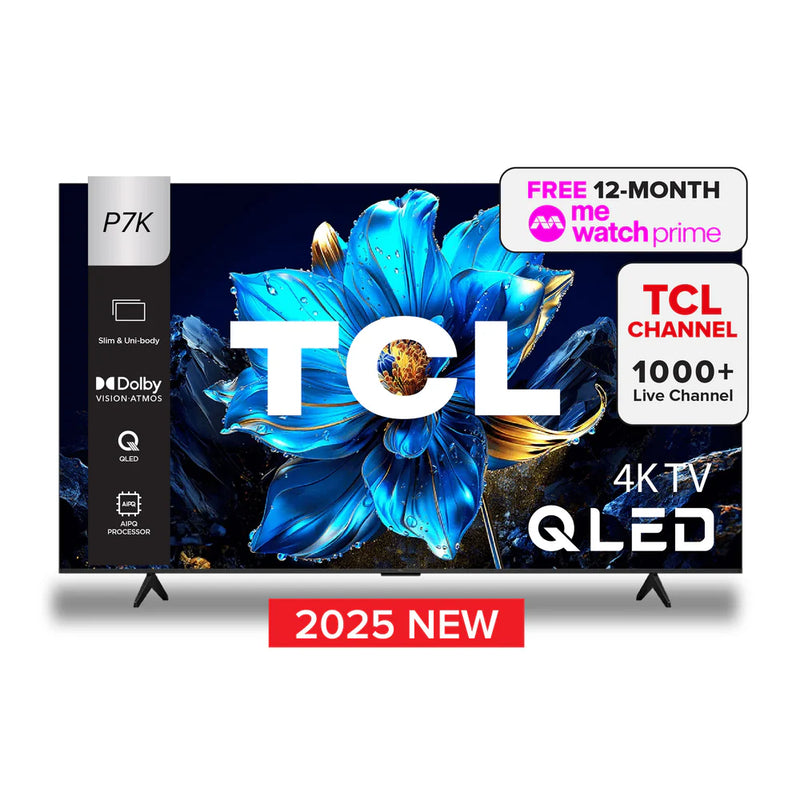 TCL P7K 4K QLED Smart TV 43"/50"/55"/65" AI Smart Google TV