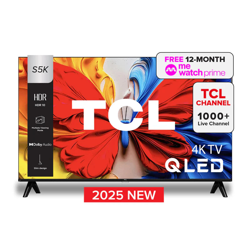 TCL S5K QLED TV 32"/40"/50 Inch Dolby Audio HDR 10 AI Smart 2K Google TV